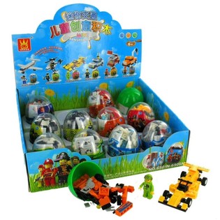 BLOQUES DE CONSTRUCCIÓN BRICKS EN BOLA SORPRESA (12 uds.)