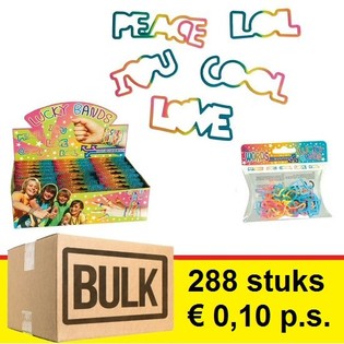 ***OFERTA AL POR MAYOR*** PULSERAS LUCKY BANDS PARA NIÑOS - MODELO: PALABRAS (288 uds.)