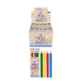 SET DE 4 LÁPICES DE COLORES PEQUEÑOS EN CAJA CON EXPOSITOR (120 uds.)
