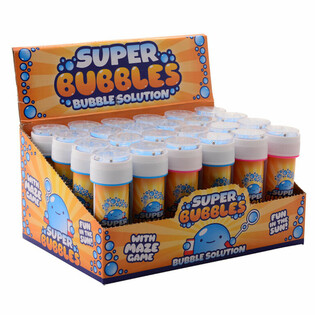AQUA FUN - POMPEROS DE JABÓN, 60ML CON JUEGO DE INGENIO EN EXPOSITOR (24 ud.)