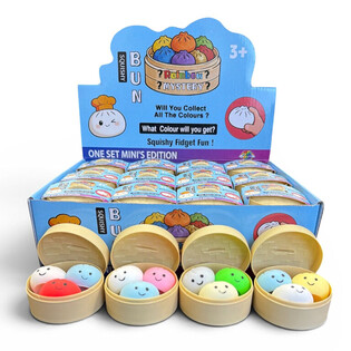 RAGE - Squishy MINI’S EDITION Bun Dumplings PEQUEÑO (5.3 x 5.3 x 4.1 Cm) Viral 2026 Fidget Toy (24 uds.)