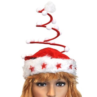 OFERTA POR LOTE - GORRO DE NAVIDAD ESPIRAL DE LUJO CON ESTRELLA LED (120 uds.)