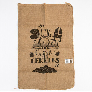 SACO GRANDE DE YUTE SINTERKLAAS - TEXTO TRADICIONAL - Aprox. 60 x 100 cm (1 ud.)