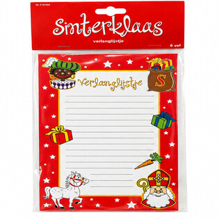 CARTAS DE DESEOS SINTERKLAAS - 6 HOJAS POR PAQUETE (1 ud.)