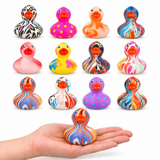 PATITOS DE GOMA COLORIDOS MIX - 5,6x5x5,7 cm (12 uds.)